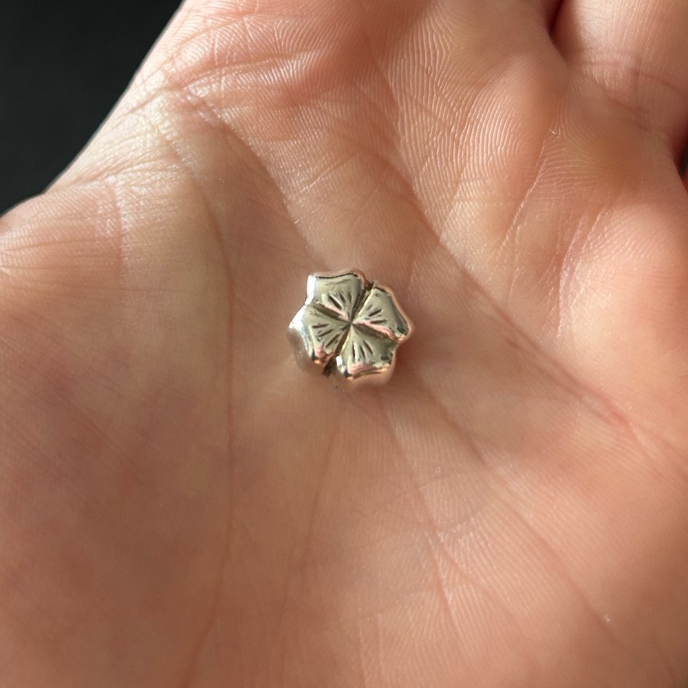 Pandora Bracelet Charm Shamrock 4 Leaf Clover Retired